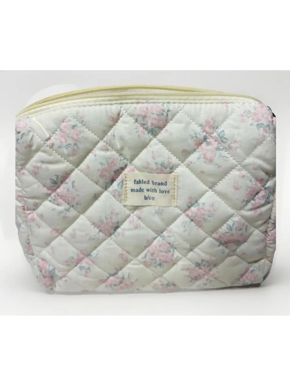 Cute Quilted Floral Makeup Bag 2pc Set – Travel Cosmetic & Toiletry Pouches
